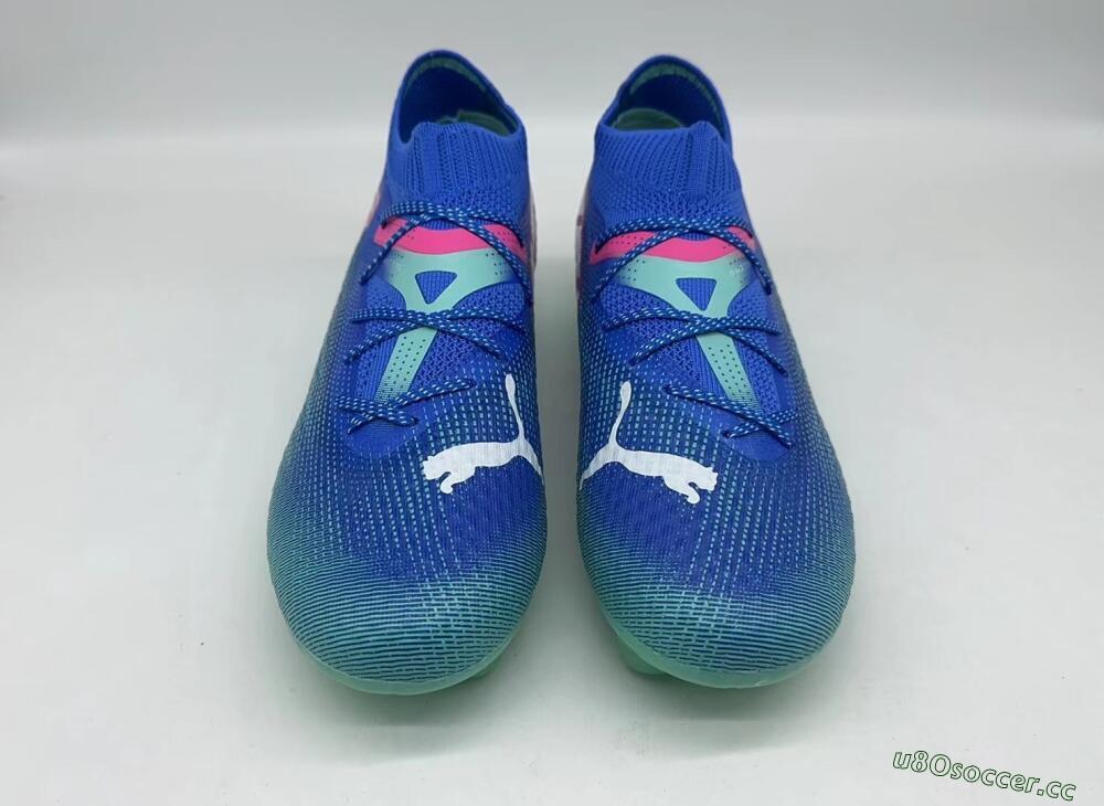 Men's Puma Future Ultimate FG Firm Ground Low-Tops Football Boots - Jade/Blue/Red