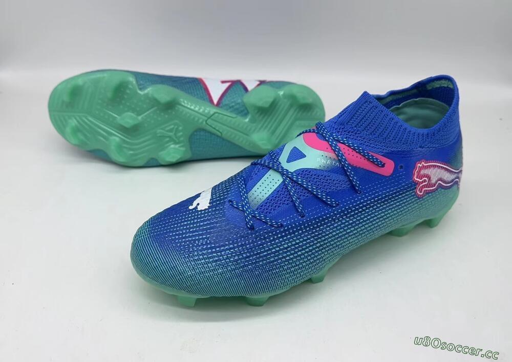 Men's Puma Future Ultimate FG Firm Ground Low-Tops Football Boots - Jade/Blue/Red
