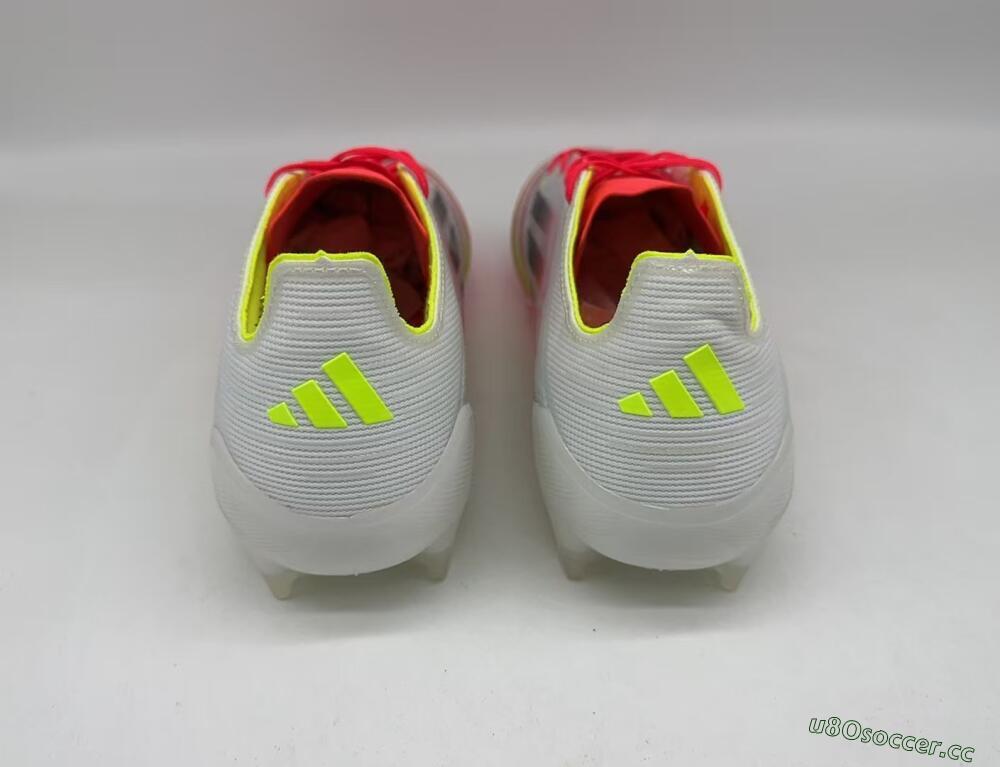 Men's Adidas F50 Elite FG Firm Ground Low-Tops Football Boots - White/Red/Yellow