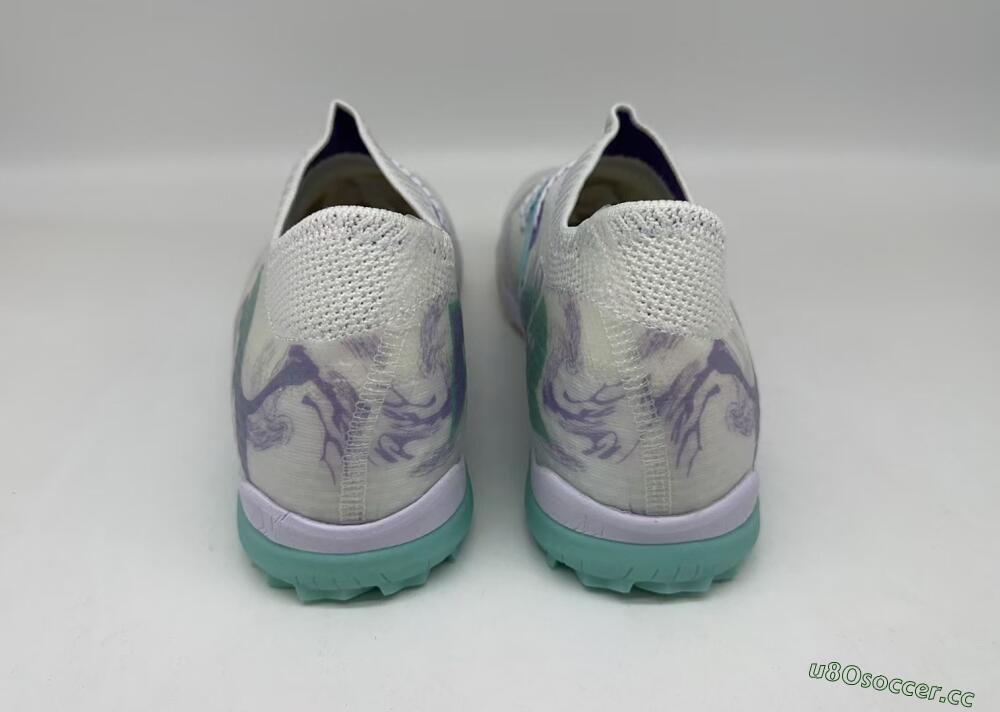 Men's Puma Future Ultimate TF Artificial Turf Low-Tops Football Shoes - Beige/Jade/Purple
