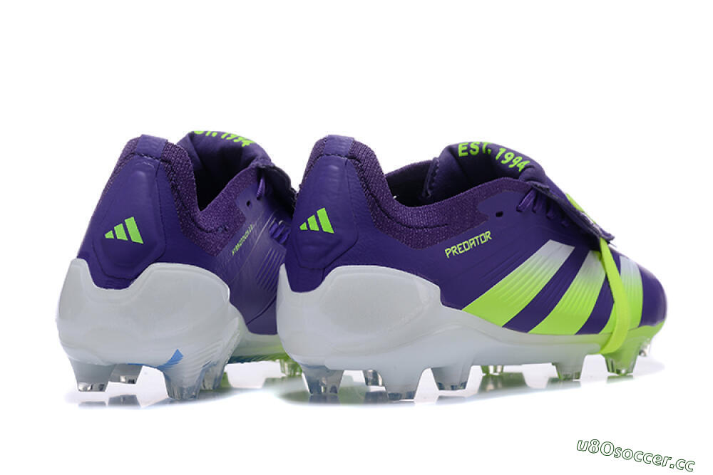 Men's Adidas Predator Elite Foldover Tongue FG Firm Ground Low-Tops Football Boots - Purple/Yellow/White 6