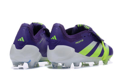 Men's Adidas Predator Elite Foldover Tongue FG Firm Ground Low-Tops Football Boots - Purple/Yellow/White