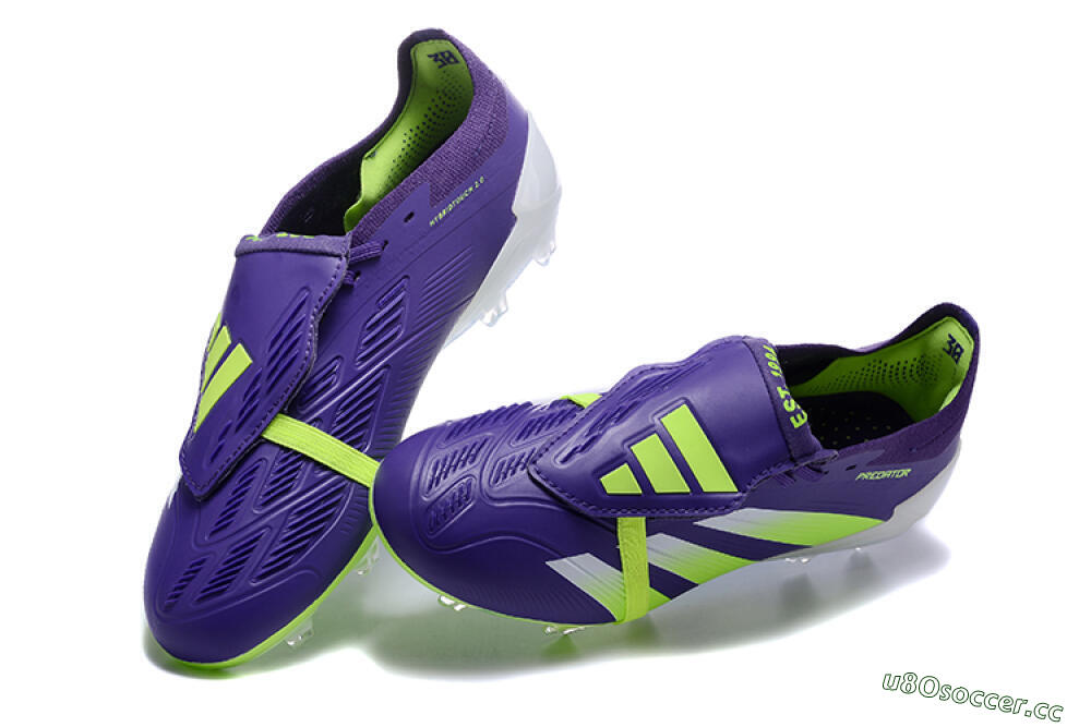Men's Adidas Predator Elite Foldover Tongue FG Firm Ground Low-Tops Football Boots - Purple/Yellow/White 3