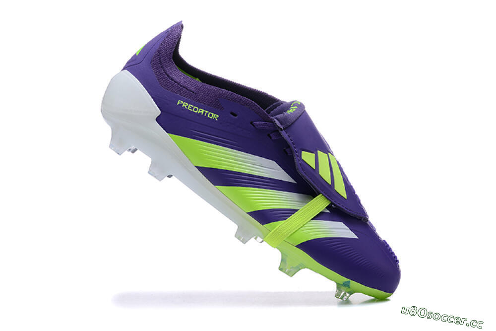 Men's Adidas Predator Elite Foldover Tongue FG Firm Ground Low-Tops Football Boots - Purple/Yellow/White 4