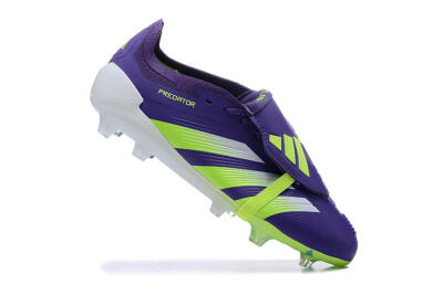 Men's Adidas Predator Elite Foldover Tongue FG Firm Ground Low-Tops Football Boots - Purple/Yellow/White