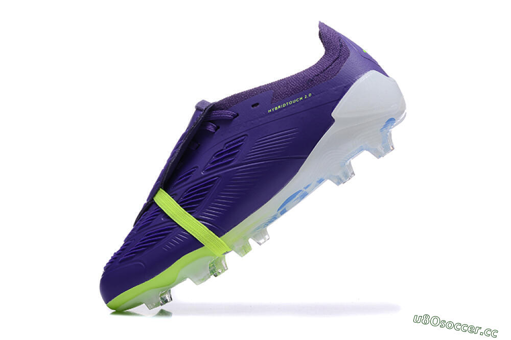Men's Adidas Predator Elite Foldover Tongue FG Firm Ground Low-Tops Football Boots - Purple/Yellow/White 5