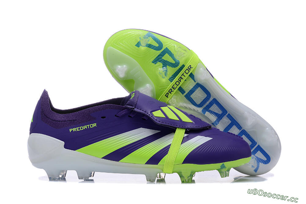 Men's Adidas Predator Elite Foldover Tongue FG Firm Ground Low-Tops Football Boots - Purple/Yellow/White 2