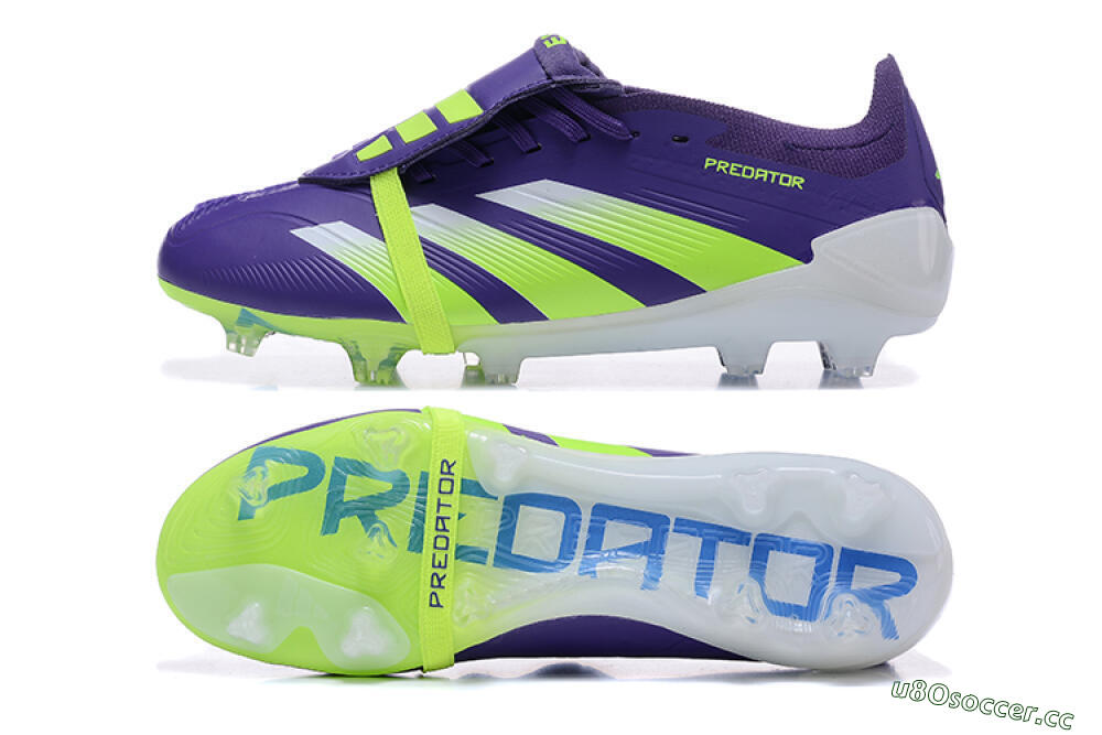 Men's Adidas Predator Elite Foldover Tongue FG Firm Ground Low-Tops Football Boots - Purple/Yellow/White 1