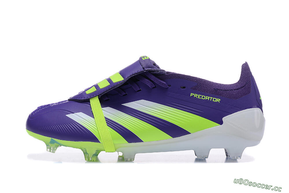 Men's Adidas Predator Elite Foldover Tongue FG Firm Ground Low-Tops Football Boots - Purple/Yellow/White 0