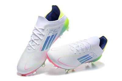 Men's Adidas F50 Elite FG Firm Ground Low-Tops Football Boots - White/Blue/Yellow/Pink