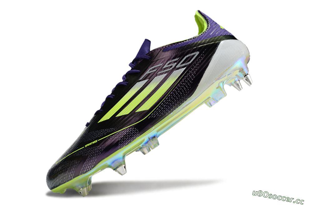Men's Adidas F50 Elite SG Soft Ground Low-Tops Football Boots - Purple/Yellow/Gold 5