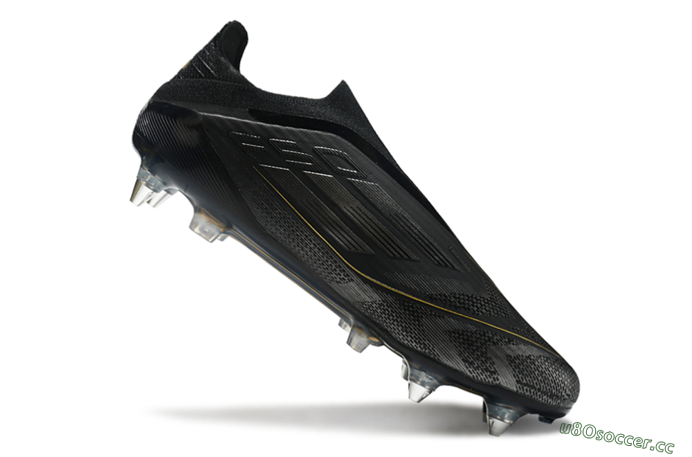 Men's Adidas F50 Elite Laceless SG Soft Ground Low-Tops Football Boots - Black/Silver/Gold 4