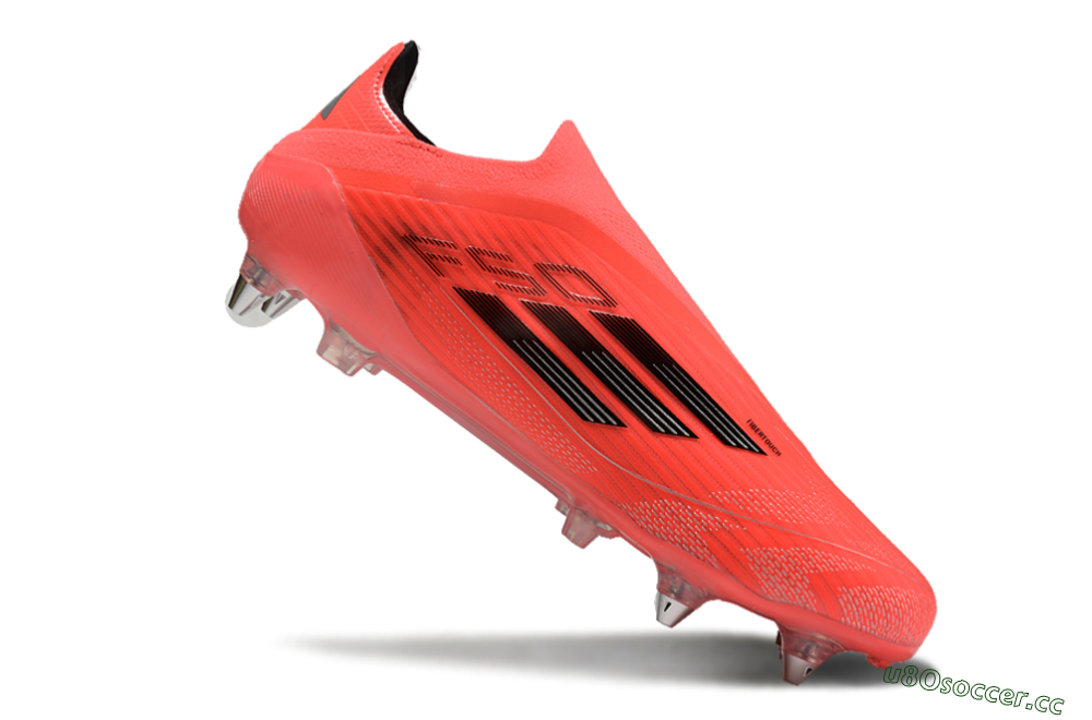 Men's Adidas F50 Elite Laceless SG Soft Ground Low-Tops Football Boots - Red/Black/Silver 4