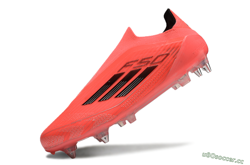 Men's Adidas F50 Elite Laceless SG Soft Ground Low-Tops Football Boots - Red/Black/Silver 5