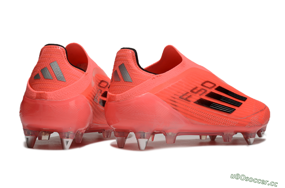 Men's Adidas F50 Elite Laceless SG Soft Ground Low-Tops Football Boots - Red/Black/Silver 6
