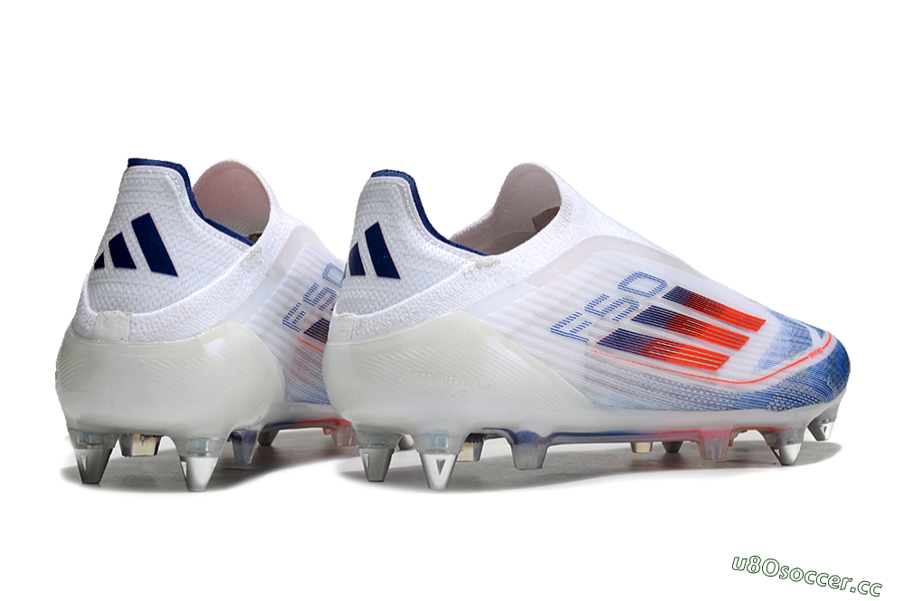 Men's Adidas F50 Elite Laceless SG Soft Ground Low-Tops Football Boots - White/Blue/Red 6