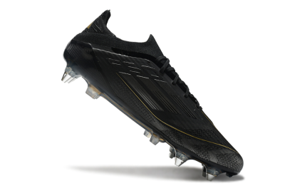 Men's Adidas F50 Elite SG Soft Ground Low-Tops Football Boots - Black/Silver/Gold