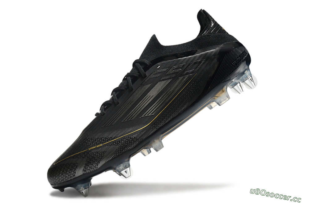 Men's Adidas F50 Elite SG Soft Ground Low-Tops Football Boots - Black/Silver/Gold 5