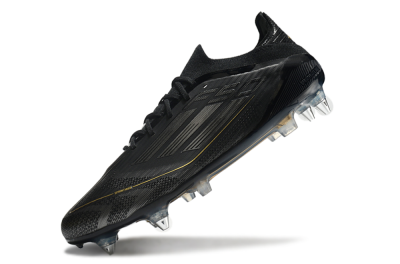 Men's Adidas F50 Elite SG Soft Ground Low-Tops Football Boots - Black/Silver/Gold