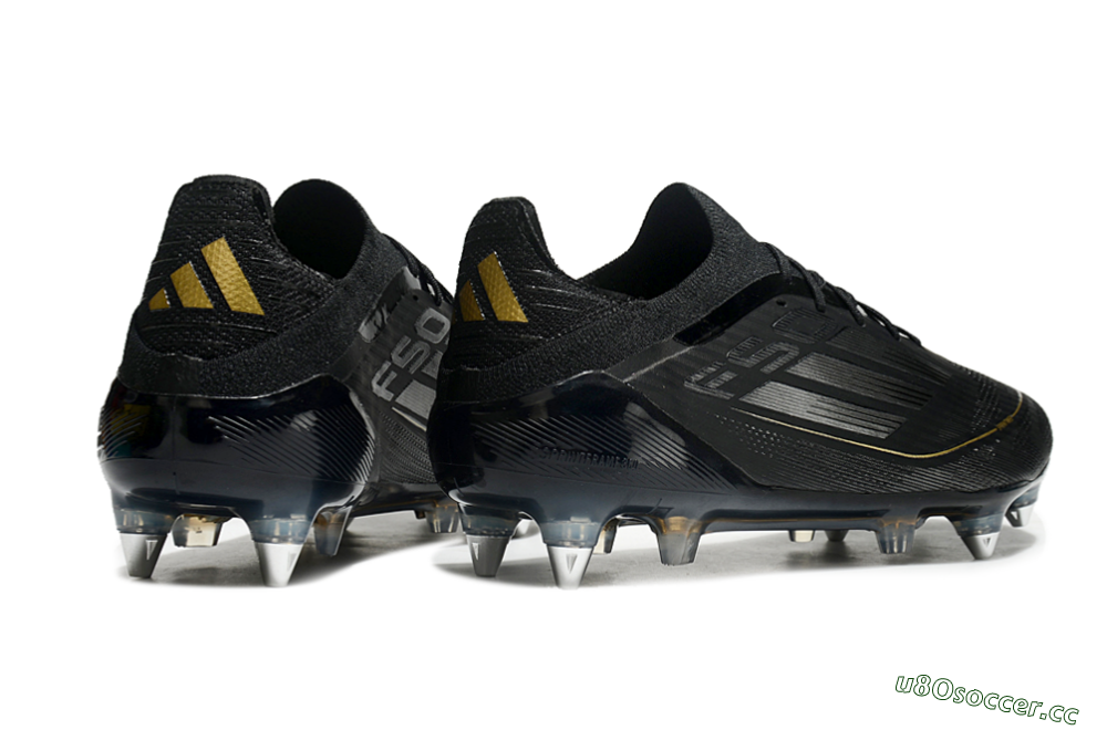 Men's Adidas F50 Elite SG Soft Ground Low-Tops Football Boots - Black/Silver/Gold 6
