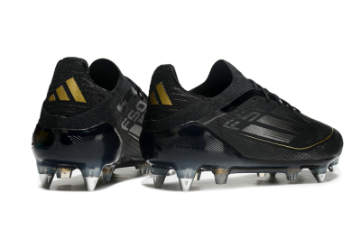Men's Adidas F50 Elite SG Soft Ground Low-Tops Football Boots - Black/Silver/Gold