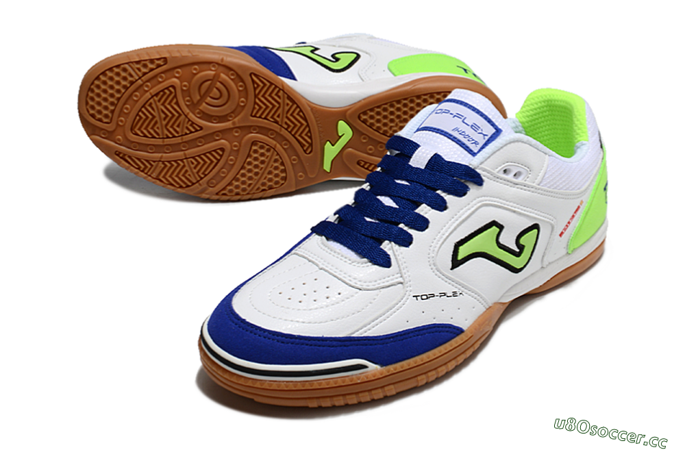 Men's Joma Top Flex 920 IC Indoor & Futsal Low-Tops Football Shoes - White/Blue/Yellow 3