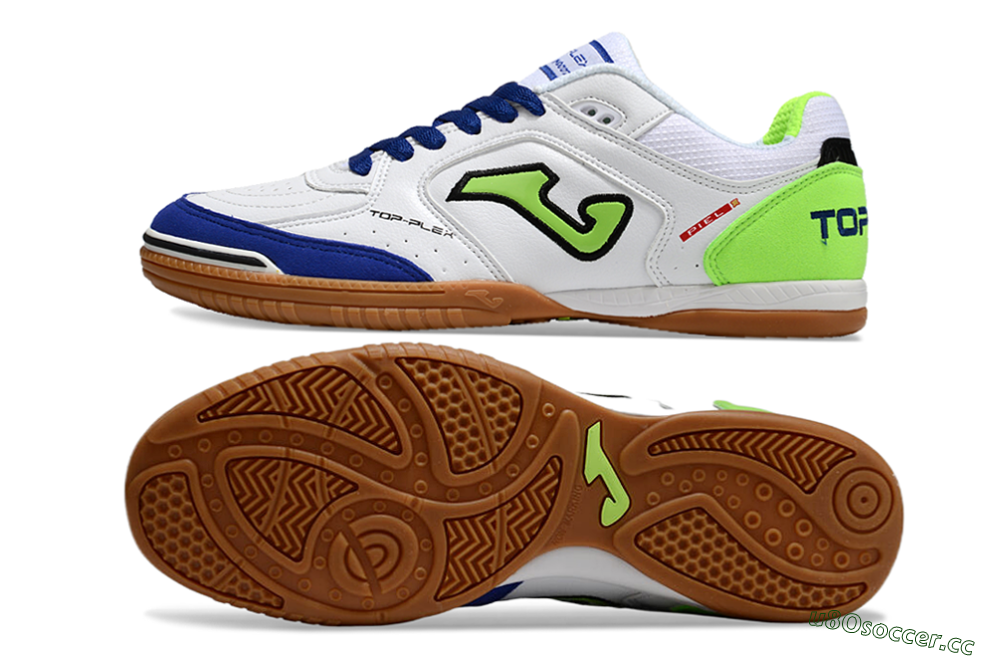 Men's Joma Top Flex 920 IC Indoor & Futsal Low-Tops Football Shoes - White/Blue/Yellow 1