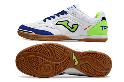 Men's Joma Top Flex 920 IC Indoor & Futsal Low-Tops Football Shoes - White/Blue/Yellow