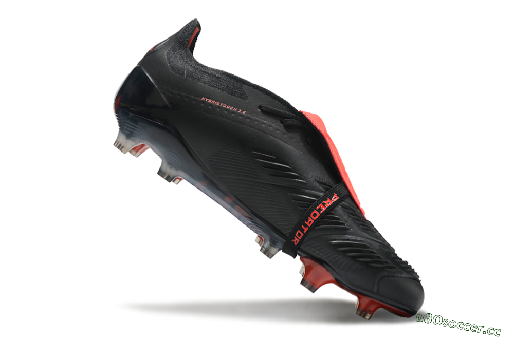 Men's Adidas Predator Elite Tongue FG Firm Ground Low-Tops Football Boots - Black/Silver/Red 4
