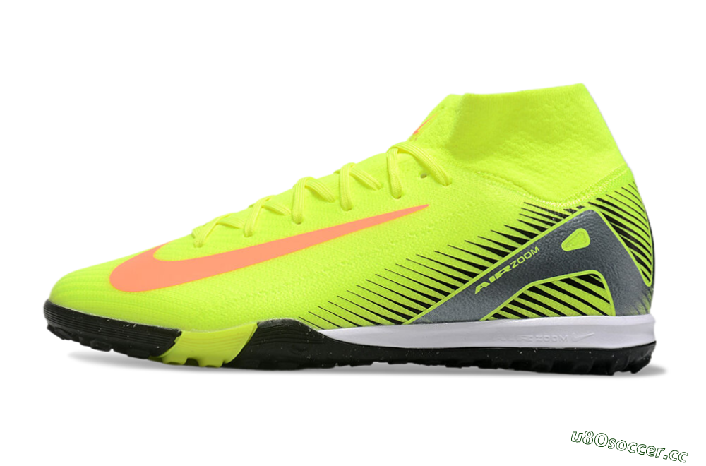 Men's Nike Air Zoom Mercurial Superfly 10 Elite TF Artificial Turf High-Tops Football Shoes - Yellow/Orange/Silver/White 0