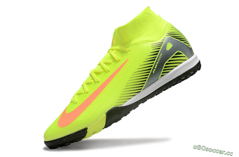 Men's Nike Air Zoom Mercurial Superfly 10 Elite TF Artificial Turf High-Tops Football Shoes - Yellow/Orange/Silver/White 5