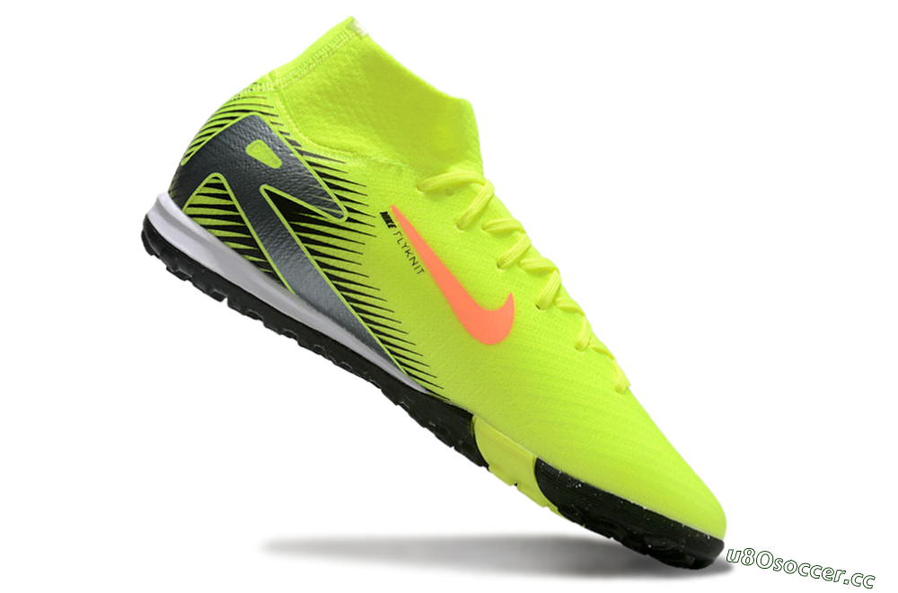 Men's Nike Air Zoom Mercurial Superfly 10 Elite TF Artificial Turf High-Tops Football Shoes - Yellow/Orange/Silver/White 4