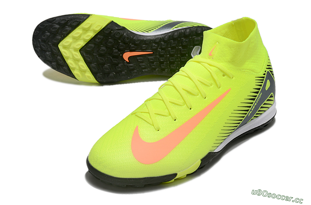 Men's Nike Air Zoom Mercurial Superfly 10 Elite TF Artificial Turf High-Tops Football Shoes - Yellow/Orange/Silver/White 3