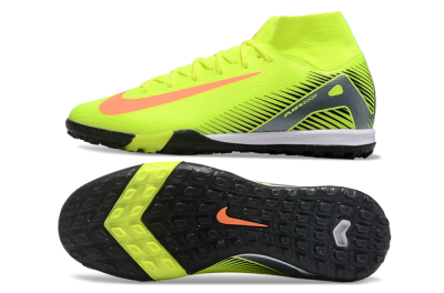 Men's Nike Air Zoom Mercurial Superfly 10 Elite TF Artificial Turf High-Tops Football Shoes - Yellow/Orange/Silver/White