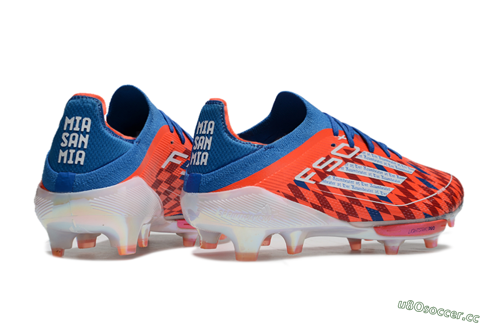 Men's Adidas F50+ Lightstrike Elite FG Firm Ground Low-Tops Football Boots - Red/Blue/White 6
