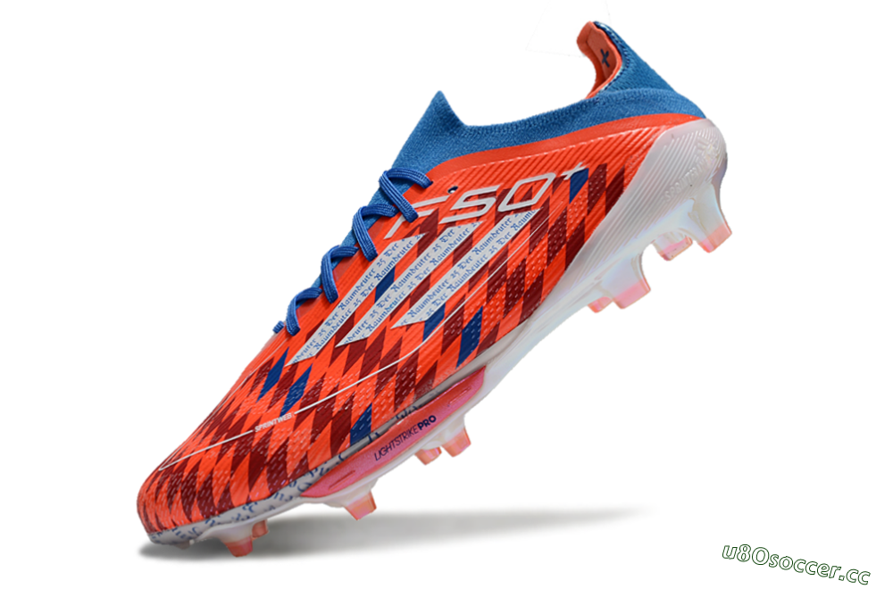 Men's Adidas F50+ Lightstrike Elite FG Firm Ground Low-Tops Football Boots - Red/Blue/White 5