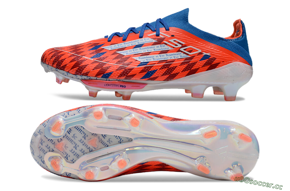 Men's Adidas F50+ Lightstrike Elite FG Firm Ground Low-Tops Football Boots - Red/Blue/White 1