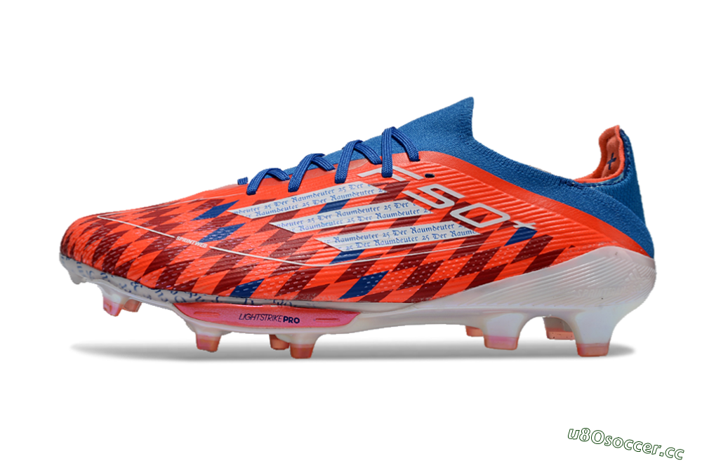 Men's Adidas F50+ Lightstrike Elite FG Firm Ground Low-Tops Football Boots - Red/Blue/White 0