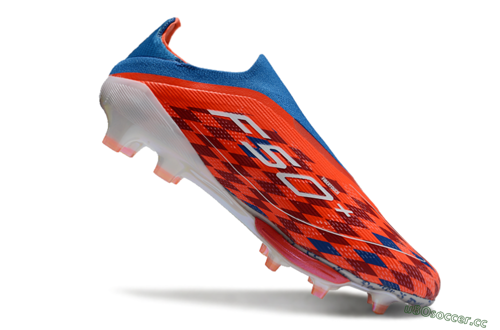 Men's Adidas F50+ Lightstrike Elite Laceless FG Firm Ground Low-Tops Football Boots - Red/Blue/White 4