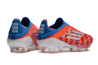 Men's Adidas F50+ Lightstrike Elite Laceless FG Firm Ground Low-Tops Football Boots - Red/Blue/White