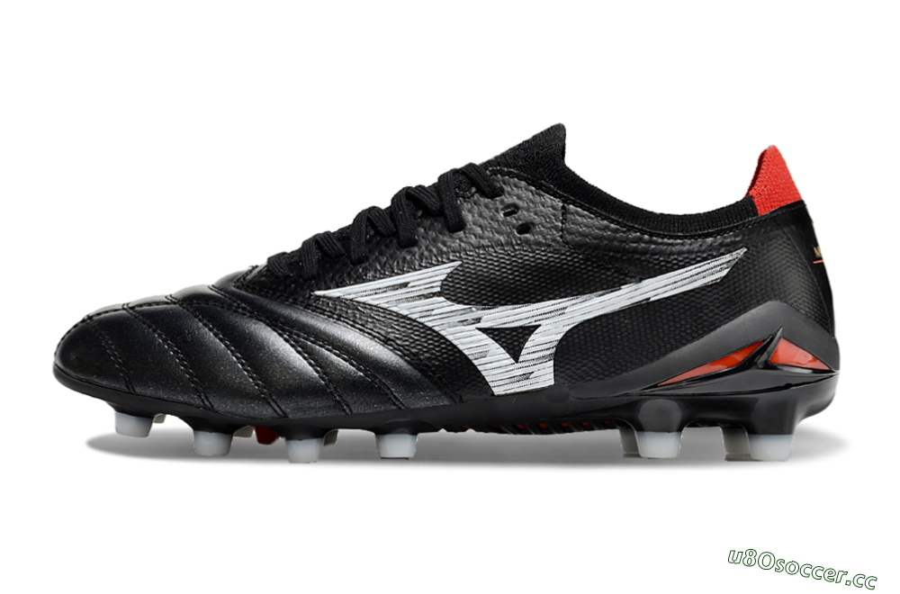 Men's Mizuno Morelia Neo 4 FG Firm Ground Low-Tops Football Boots - Black/White/Red 0