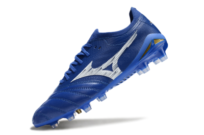 Men's Mizuno Morelia Neo 4 FG Firm Ground Low-Tops Football Boots - Blue/White/Gold
