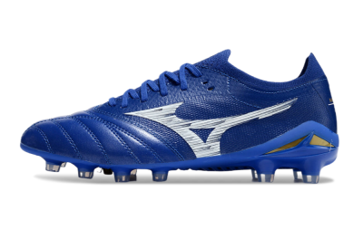 Men's Mizuno Morelia Neo 4 FG Firm Ground Low-Tops Football Boots - Blue/White/Gold