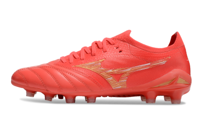 Men's Mizuno Morelia Neo 4 FG Firm Ground Low-Tops Football Boots - Red/Gold