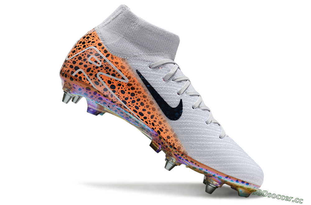Men's Nike Air Zoom Mercurial Superfly 10 Elite SG Soft Ground High-Tops Football Boots - Grey/Black/Leopard 3