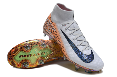 Men's Nike Air Zoom Mercurial Superfly 10 Elite SG Soft Ground High-Tops Football Boots - Grey/Black/Leopard