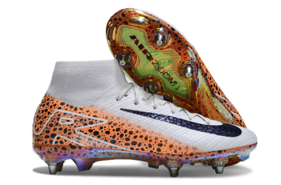 Men's Nike Air Zoom Mercurial Superfly 10 Elite SG Soft Ground High-Tops Football Boots - Grey/Black/Leopard