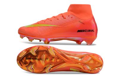 Unisex Nike Air Zoom Mercurial Superfly 10 Elite FG Firm Ground High-Tops Football Boots - Red/Yellow/Black/Gold
