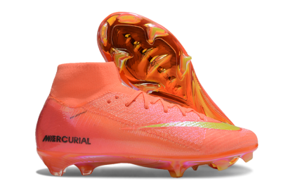 Unisex Nike Air Zoom Mercurial Superfly 10 Elite FG Firm Ground High-Tops Football Boots - Red/Yellow/Black/Gold