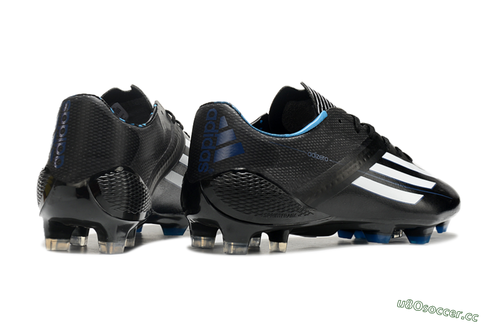 Men's Adidas F50 Adizero Elite FG Firm Ground Low-Tops Football Boots - Black/White/Blue 6